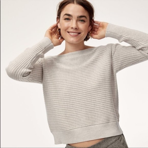 Aritzia Babaton Luc Ribbed Knit Boat Neck Sweater - Picture 2 of 8